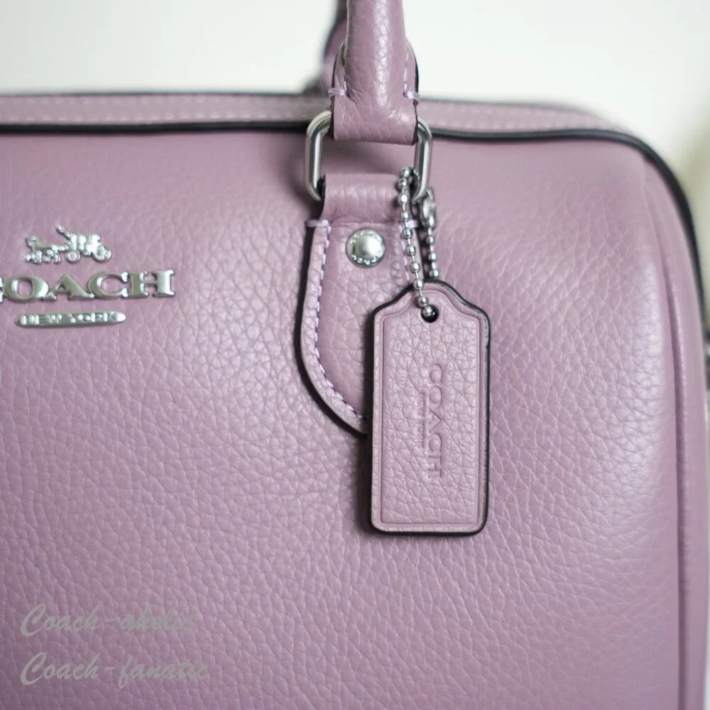 COACH CV962 Rowan Satchel Bag In Refined Pebble Leather Silver/Jasmine NWT